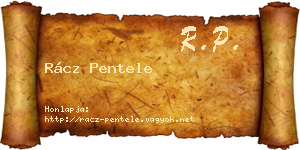 Rácz Pentele névjegykártya